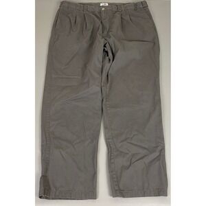 Harbor Bay HB‎ Pants Men's Size 46x34 (Fit 42x32) Gray Pleated Cotton Casual